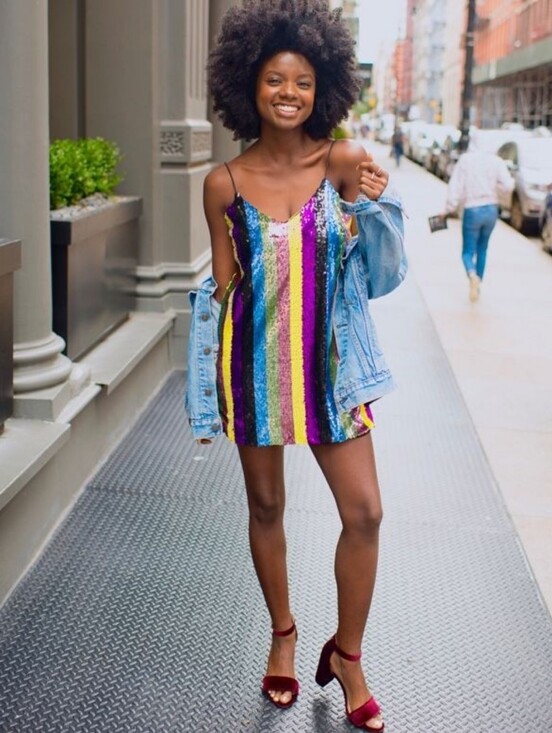 ASOS Dresses & Skirts - ASOS Multicolor Sequin Striped Mini Dress